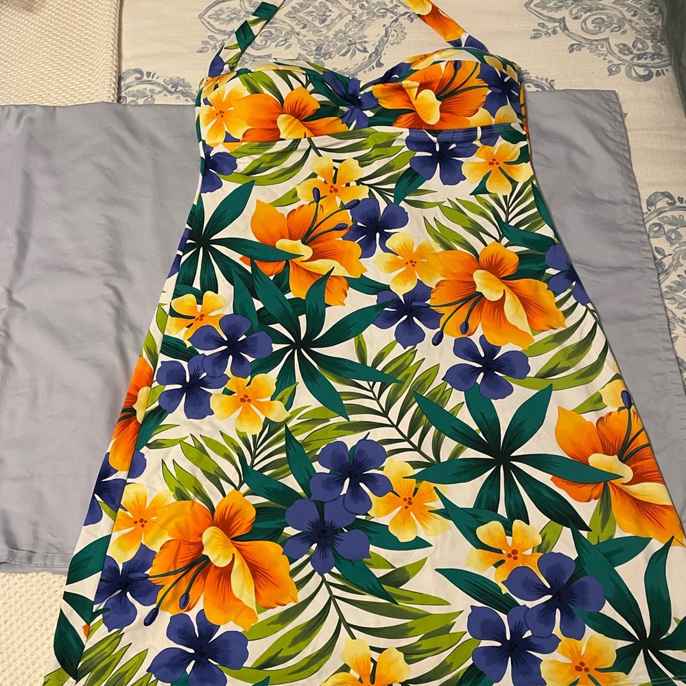Tommy Bahama Tropical/Luau Halter Dress Size L